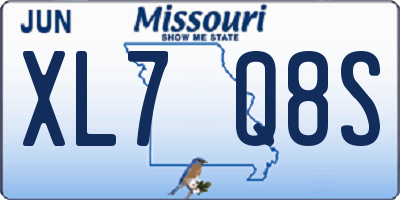 MO license plate XL7Q8S