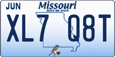 MO license plate XL7Q8T