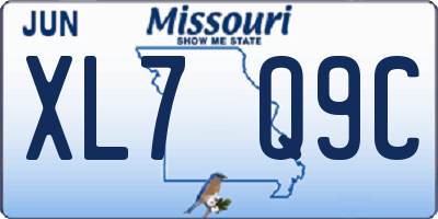 MO license plate XL7Q9C