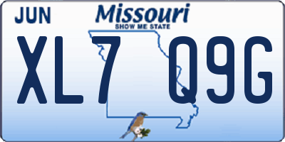 MO license plate XL7Q9G