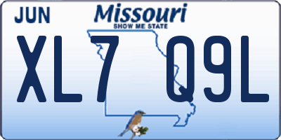 MO license plate XL7Q9L