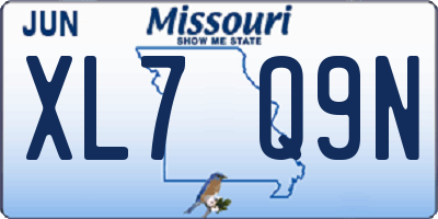 MO license plate XL7Q9N