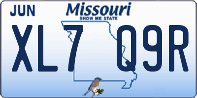 MO license plate XL7Q9R