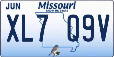MO license plate XL7Q9V