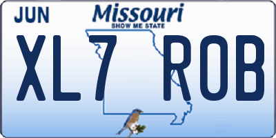 MO license plate XL7R0B