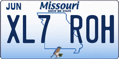 MO license plate XL7R0H