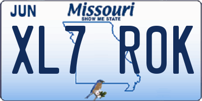 MO license plate XL7R0K