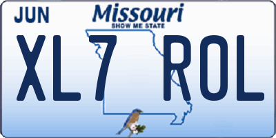 MO license plate XL7R0L