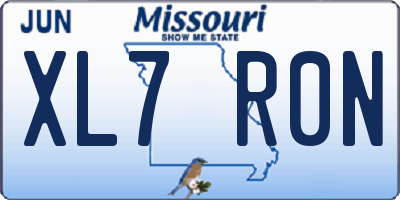 MO license plate XL7R0N