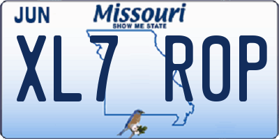 MO license plate XL7R0P