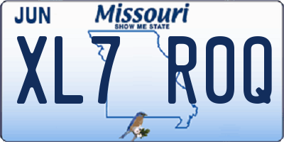 MO license plate XL7R0Q