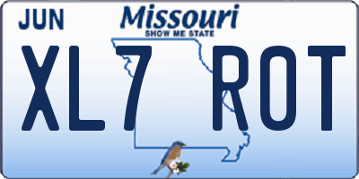 MO license plate XL7R0T