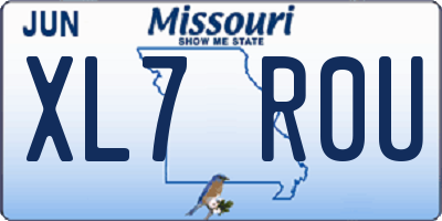 MO license plate XL7R0U