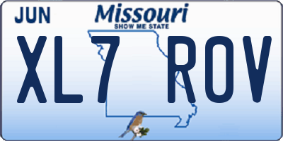 MO license plate XL7R0V