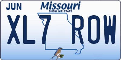 MO license plate XL7R0W
