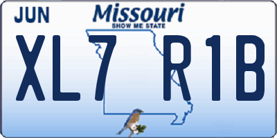 MO license plate XL7R1B