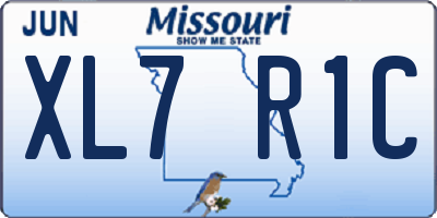 MO license plate XL7R1C