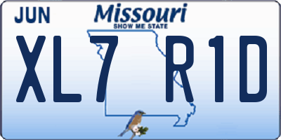 MO license plate XL7R1D