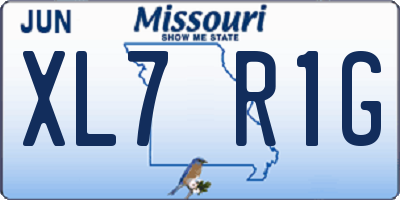 MO license plate XL7R1G