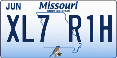 MO license plate XL7R1H