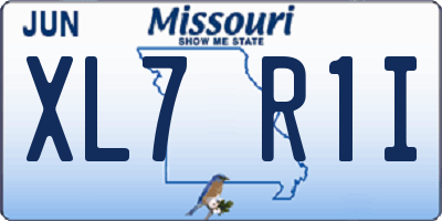 MO license plate XL7R1I