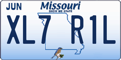 MO license plate XL7R1L