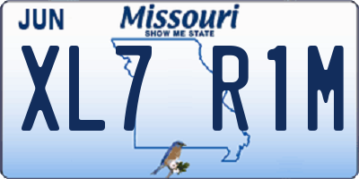 MO license plate XL7R1M
