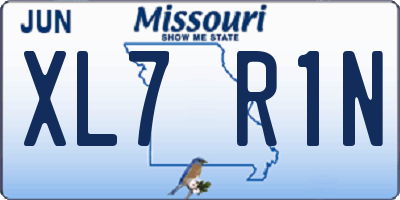 MO license plate XL7R1N
