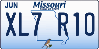 MO license plate XL7R1O