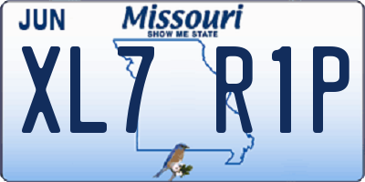 MO license plate XL7R1P