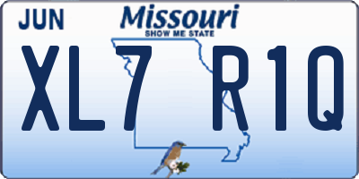 MO license plate XL7R1Q