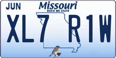 MO license plate XL7R1W