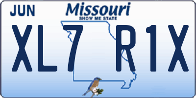 MO license plate XL7R1X