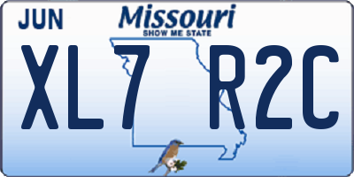 MO license plate XL7R2C