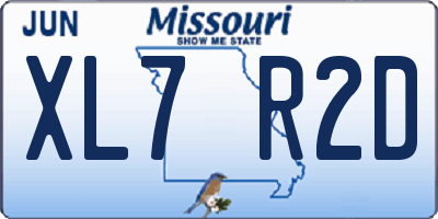 MO license plate XL7R2D