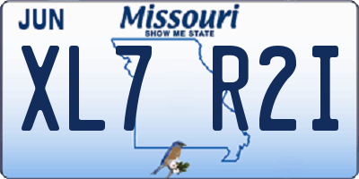 MO license plate XL7R2I