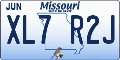 MO license plate XL7R2J