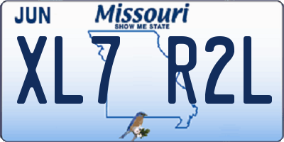 MO license plate XL7R2L