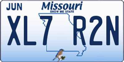 MO license plate XL7R2N