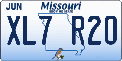 MO license plate XL7R2O