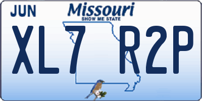 MO license plate XL7R2P