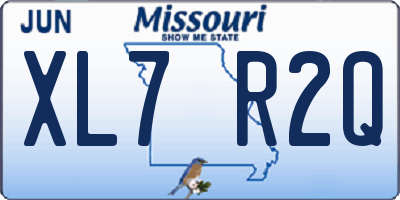 MO license plate XL7R2Q