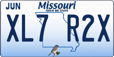 MO license plate XL7R2X