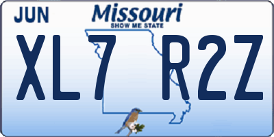 MO license plate XL7R2Z