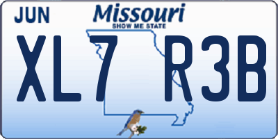 MO license plate XL7R3B
