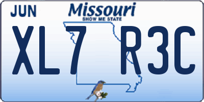 MO license plate XL7R3C