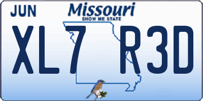 MO license plate XL7R3D