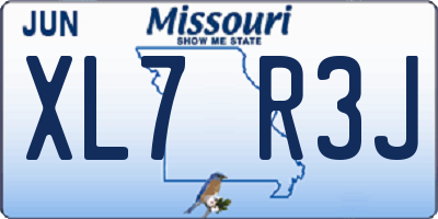 MO license plate XL7R3J