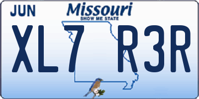 MO license plate XL7R3R