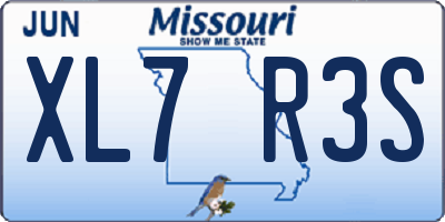 MO license plate XL7R3S